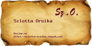 Szlotta Orsika névjegykártya